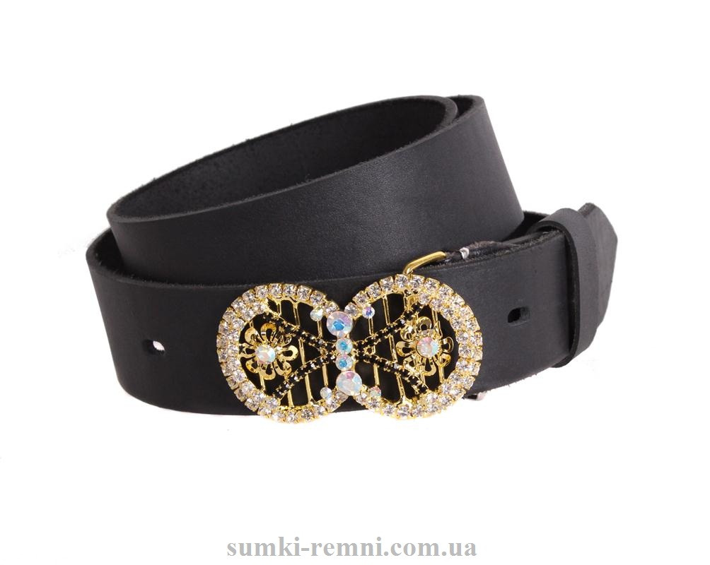 Жіночий ремінь з натуральної шкіри blx90398 чорний, фото 1