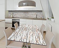 Наклейка 3Д виниловая на стол Zatarga «Декоративный кирпичик» 600х1200 мм для домов, квартир, столов, кофейн,