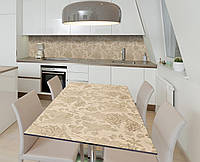 Наклейка 3Д виниловая на стол Zatarga «Песочная клумба» 650х1200 мм для домов, квартир, столов, кофейн, кафе