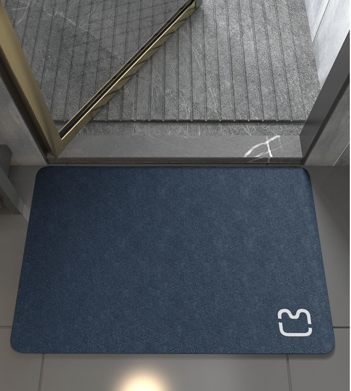 УЦЕНКА. Килимок для ванної кімнати суперабсорбувальний 50*80 см. Темно-синій