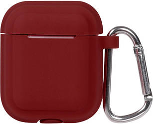 Кейс TOTO Plain Cover With Stripe Style Case AirPods Wine Red