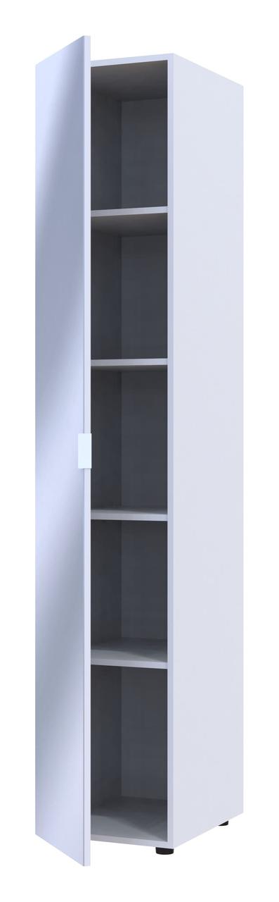 Шафа для одягу "Гелар" 39х50х204 см. З дзеркалом, Біла, фото 1