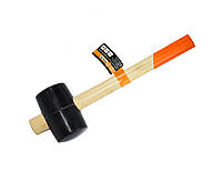 Киянка гумова з дерев'яною ручкою Polax 65 мм 450 г Чорна (39-005) KS, код: 2451135