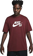 Футболка Nike M NK SB TEE LOGO HBR бордовая CV7539-619