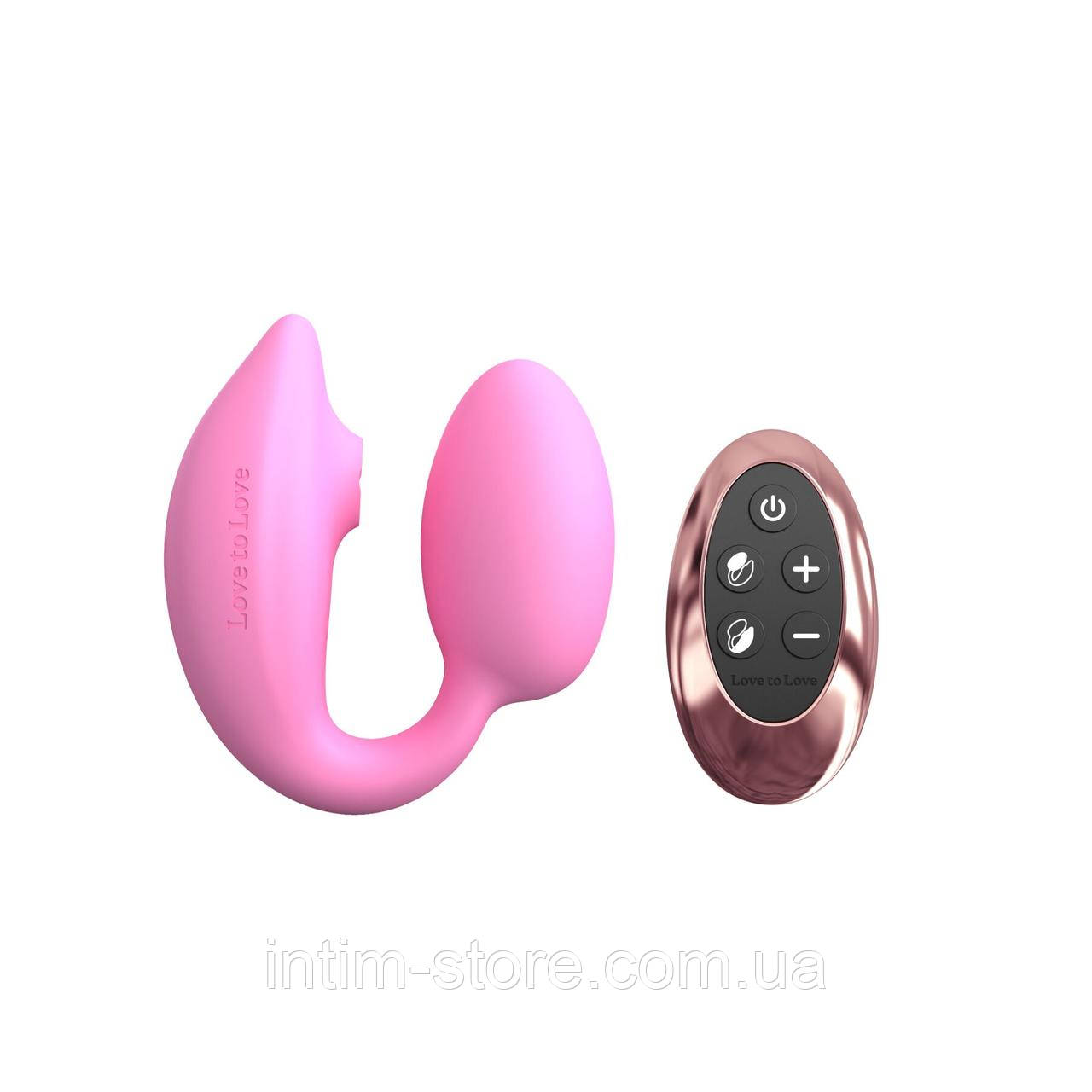 Віброяйце з вакуумною кліторальною стимуляцією Love To Love Wonderlover PINK PASSION, Рожевий, фото 1