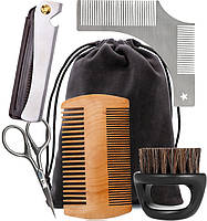 Подарунковий чоловічий набір інструментів для догляду за бородою й вусами, волоссям Barbers, 6 шт.