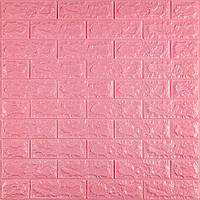 Al Стеновая 3D панель мягкая самоклеющаяся декоративная 3д самоклейка обои кирпич Розовый 700x770x7мм (004-7)