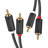 Межкомпонентный аудио кабель Ugreen AV104 2RCA to 2RCA Audio Cable 30747 (Черный, 1м) HR, код: 6829631