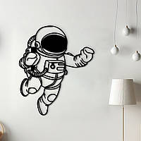 Декор в комнату, деревянная картина на стену "Космонавт невесомость", стиль минимализм 20x23 см
