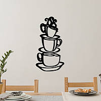 Сучасна картина на кухню, дерев'яний декор для дому "Добра кава ", декоративне панно 25x13 см