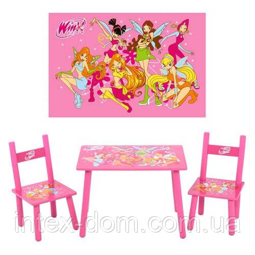 Дерев'яний столик М 1508 і два стільчика Феї Winx