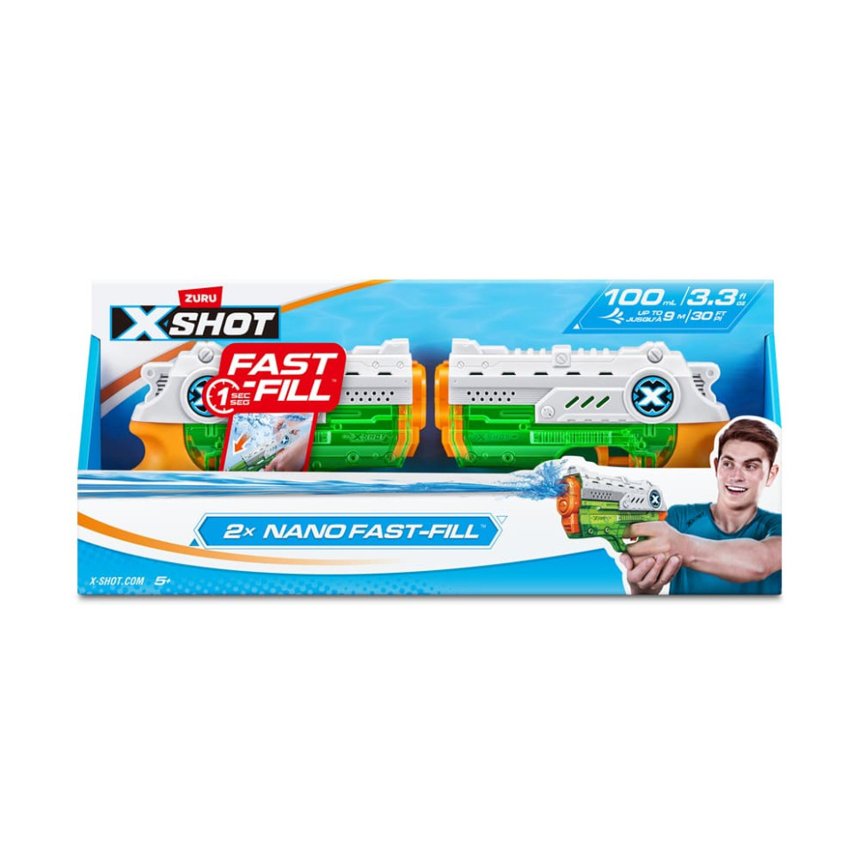 Набір водних бластерів X-Shot  Fast Fill Nano Double Pack Zuru 56334R , Toyman