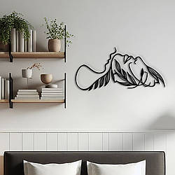Картина лофт, настінний декор для дому "Чуттєвість - Дівчина однією лінією", декоративне панно 30x15 см