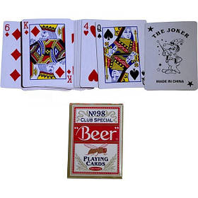 Карти гральні покерні з пластиковим покриттям Duke N098 54 аркуші 87х62 мм червоні (DN24968 IB, код: 5526139