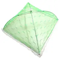 Сетка зонтик на стол для защиты пищи от мух и ос 30х30 см Зеленый EL0227