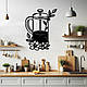Сучасна картина на кухню, декоративне панно з дерева "Заварник", стиль мінімалізм 25x20 см, фото 2