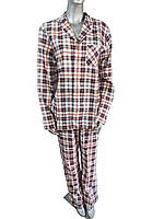 Пижама фланель р.50 рубашка + штаны - коричневая клетка