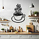 Декоративне панно з дерева, сучасна картина на стіну "Ромашковий чай", стиль лофт 25x18 см, фото 2