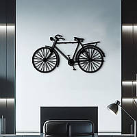 Декоративное панно из дерева, современные картины для интерьера "Велосипед", оригинальный подарок 30x15 см