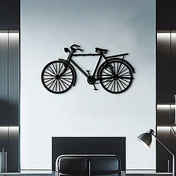 Декоративне панно з дерева, Сучасна картина для інтер'єру "Велосипед", оригінальний подарунок 30x15 см