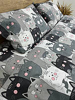 Комплект постельного белья с котами Бязь Голд Люкс, Двуспальный 200х220 см
