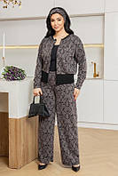 Стильний жіночий ефектний костюм трикотажний комплект кофта і широкі штани прямого... 42 / XL / 50