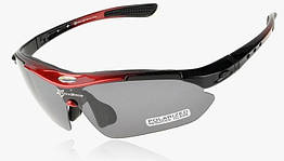 Спортивні окуляри RockBros Polarized UV400 з 5 лінзами Чорно-червоний (050412), 8668225 — 297