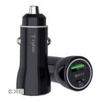 Авто зарядка T-PHOX Rapid T-C08 Car Charger PD20W + QC3.0 18W (Чорний) (T-C08 Black)