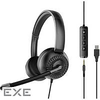 Наушники Speedlink METIS USB Stereo Headset 3.5mm Jack with USB Soundcard Black (SL-870007-BK)