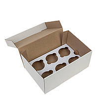 Коробка для капкейків без вікна 250х175х100 (на 6 шт), гофракартон