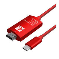 Переходник Type C to HDMI, 2m, 4K, 30HZ Extradigital KBH1751 ZXC