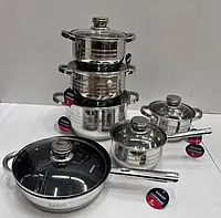Набор посуды Banoo BN-5001 кастрюля из нержавеющей стали 12 предметов набор кастрюль для индукционной плиты