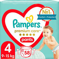 Подгузники Pampers Premium Care Pants Maxi Размер 4 9-15 кг , 58 шт 8001090759993 ZXC