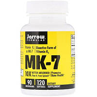 Витамин K Jarrow Formulas MK-7 Vitamin K2 as MK-7 90 mcg 120 Softgels CS, код: 7517899
