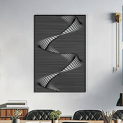 Настінний декор для дому, картина лофт "Об'ємна картина абстракція", декоративне панно 30x20 см