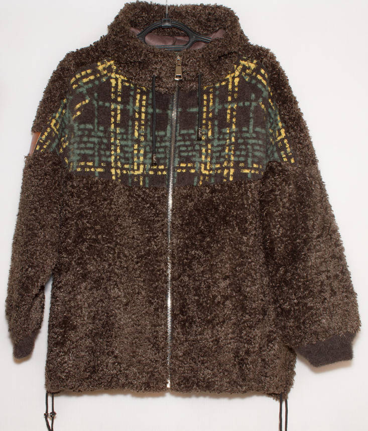 Жіноча хутряна оверсайз кофта на блискавці, фото 1