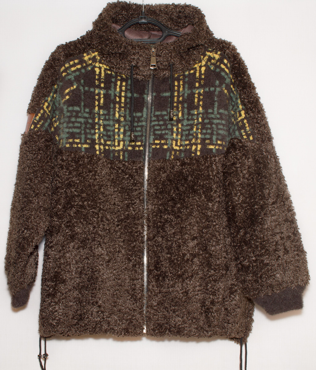 Жіноча хутряна оверсайз кофта на блискавці