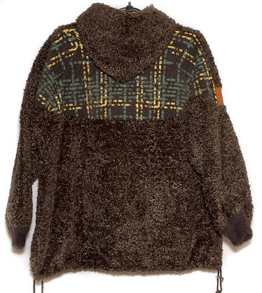 Жіноча хутряна оверсайз кофта на блискавці, фото 3