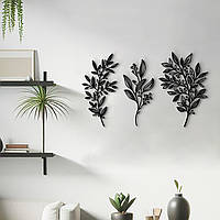 Модульная картина на стену из дерева, декор в комнату "Красивые ветви", стиль минимализм 95x160 см