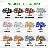 Настенный декор для дома, картина лофт "Семейное дерево Family Tree", декоративное панно 50x60 см