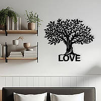 Інтер'єрна картина на стіну, декор в кімнату "Сімейне дерево LOVE", оригінальний подарунок 20x23 см