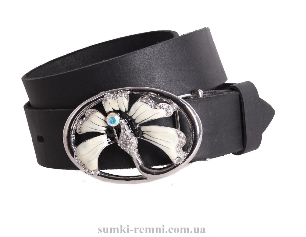 Жіночий ремінь з натуральної шкіри blx90418 чорний, фото 1