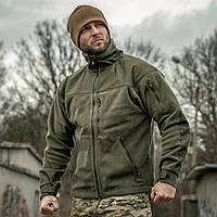 Флісова куртка Helikon Classic Army-Olive Green,армійська зелена фліска для військових,кофта з товстого флісу олива з плащівкою