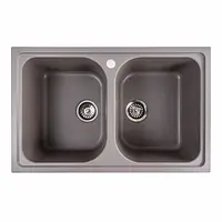 Кухонная мойка Platinum 7950 EQUATORIA с двумя чашами и креплением, 79x50x20 см, Дюна (SP000040405)