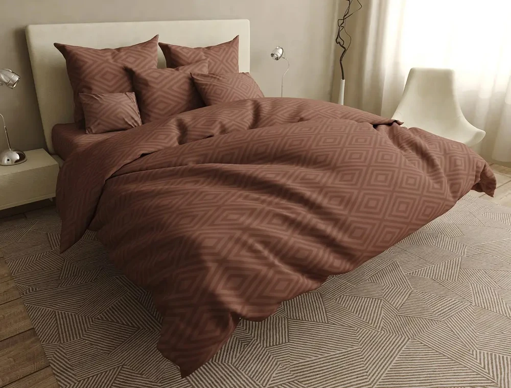 Двоспальний набір постільної білизни 180*220 з Бязі "Gold" з простирадлом на резинці №14141 Черешенка™