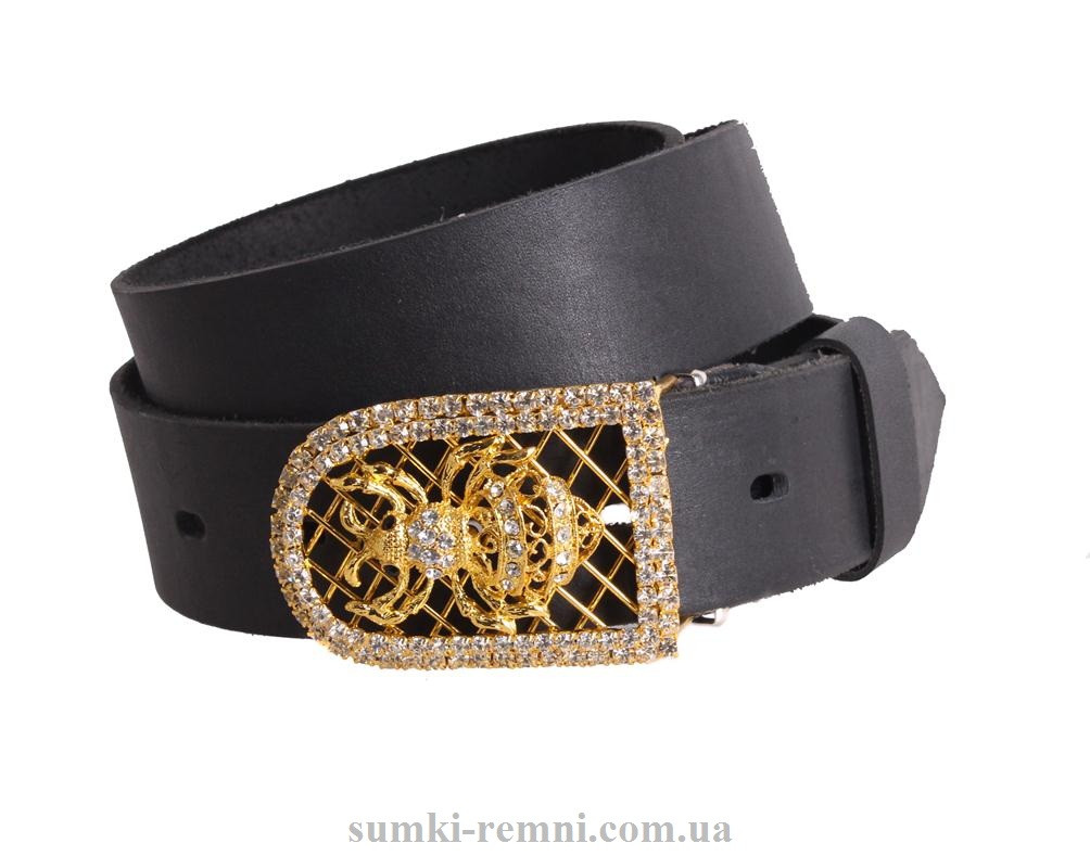 Жіночий ремінь з натуральної шкіри blx90422 чорний, фото 1