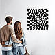 Інтер'єрна картина на стіну, декор в кімнату "Об'ємна шахматна дошка орнамент", стиль мініімалізм 20x20 см, фото 5