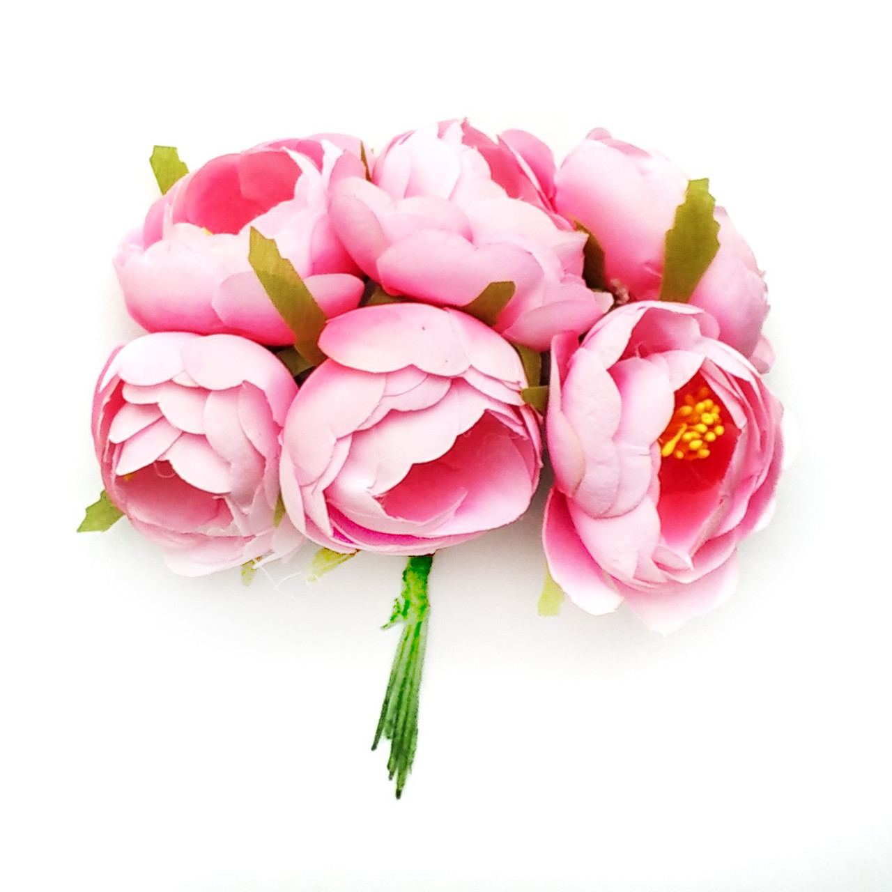 Півонії на дроті SM15-286-3 рожеві (4 см, 6 шт), фото 1