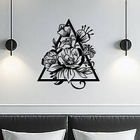 Декоративное панно из дерева, настенный декор для дома "Цветочный цветок", картина лофт 20x23 см
