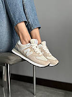 Бежеві замшеві жіночі кросівки New Balance 574